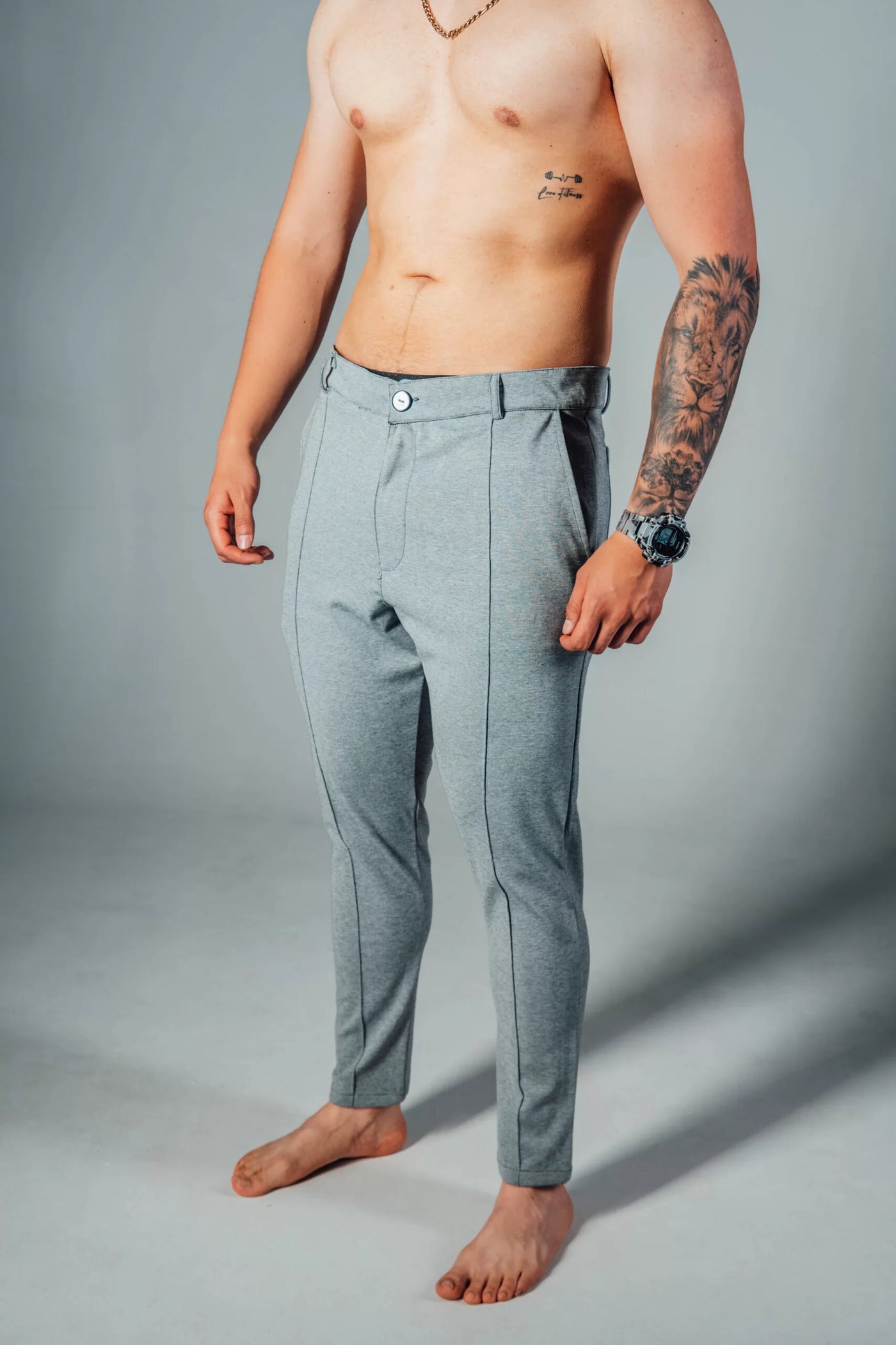 PANTALON GRIS UNICOLOR MONARCA